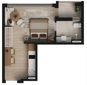 Planta 02 - 1 dorm 28m² - studio