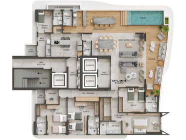 Planta 05 - 4 dorm 262,43m² - cobertura horizontal