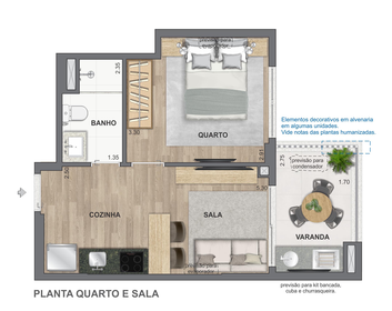Planta 05 - 1 dorm 35,58m²