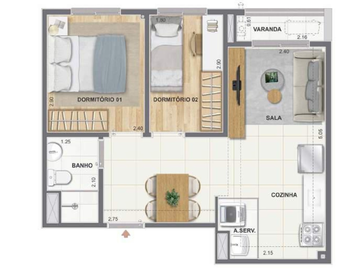 Planta 08 - 2 dorm 41,17m�