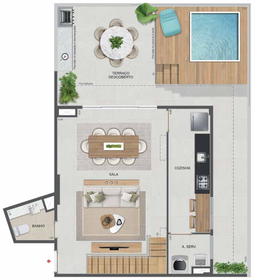 Planta 80 - 4 dorm 191,59m² - cobertura duplex - superior
