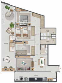 Planta 40 - 3 dorm 111,37m²