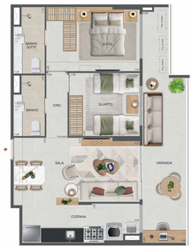 Planta 26 - 2 dorm 74,68m²