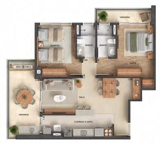 Planta 04 - 2 dorm 90,32m²