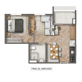 Planta - 40,12m² 2 dorms  - Final 02