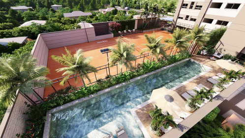 Conheça 291 piscina do imóvel - Studio 1 quarto Lançamento Palm Collection Pacaembu Residences - São Paulo,SP Pacaembu, à venda - R$ 453.740 - II-84763-133093 - 19 291 piscina - 19