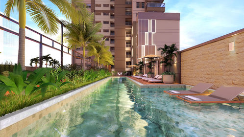 Conheça 290 piscina do imóvel - Studio 1 quarto Lançamento Palm Collection Pacaembu Residences - São Paulo,SP Pacaembu, à venda - R$ 453.740 - II-84763-133093 - 18 290 piscina - 18