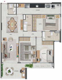 Planta 33 - 3 dorm 100,80m²