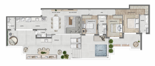 Planta 11 - 3 dorm 181,78m� - cobertura horizontal