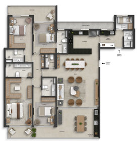 Planta 02 - 4 dorm 200,94m²