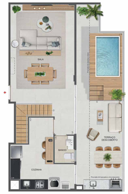 Planta 70 - 4 dorm 180,16m² - cobertura duplex - superior