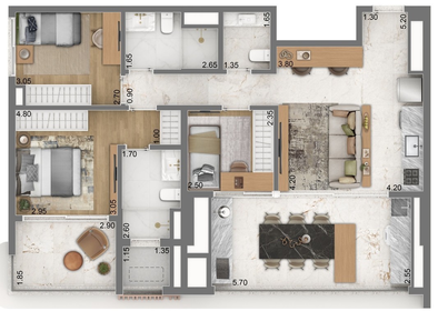 Planta 11 - 3 dorm 98m�