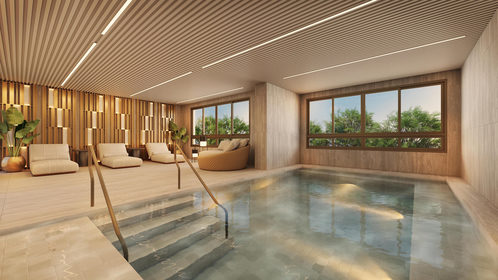 Conheça 289 piscina do imóvel - Studio 1 quarto Lançamento Palm Collection Pacaembu Residences - São Paulo,SP Pacaembu, à venda - R$ 453.740 - II-84763-133093 - 17 289 piscina - 17