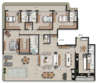 Planta 03 - 4 dorm 287,17m² - cobertura horizontal