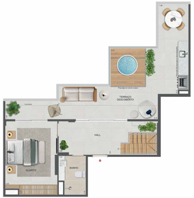 Planta 50 - 3 dorm 138,48m² - cobertura duplex - superior