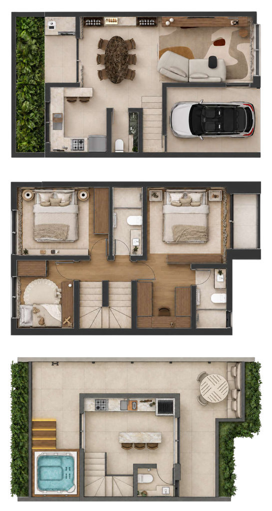 Planta - Planta 02 - 3 dorm 125,63m²