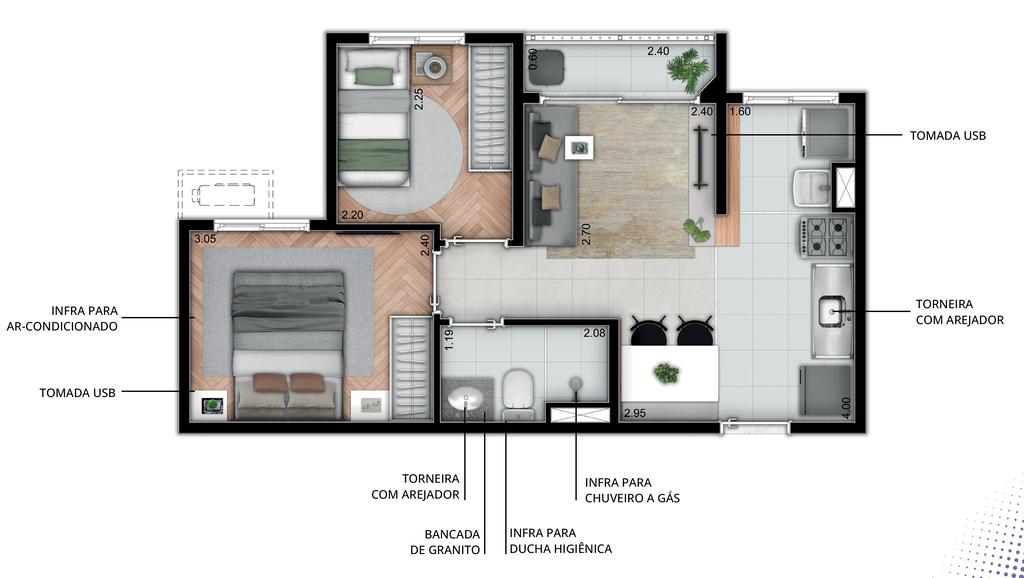 Apartamento, 2 quartos, 36 m² - Foto 24