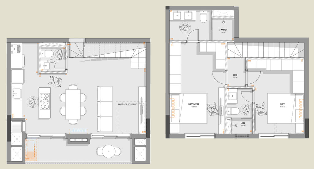 Planta - Planta 04 - 2 dorm - duplex