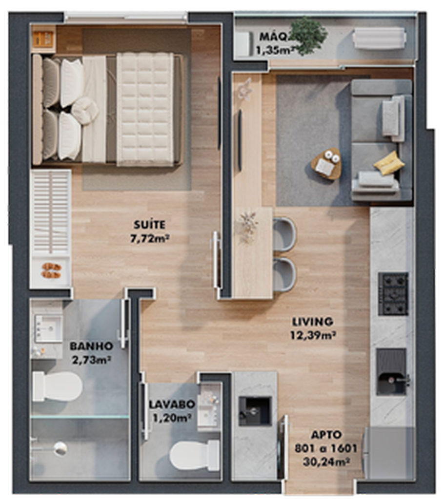 Apartamento, 1 quarto, 30 m² - Foto 31