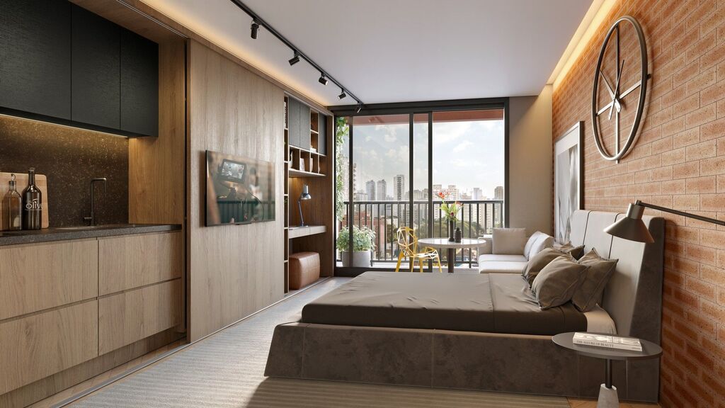 Studio à venda em São Paulo, Pinheiros, com 1 quarto, 24,54m² - Renaldo Moura