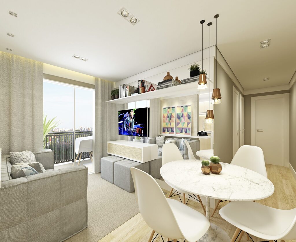 Living - Apartamento à venda em Taboão da Serra, Jardim Três Irmãos, com 2 quartos, 43m²