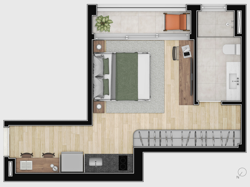 Apartamento, 1 quarto, 26 m² - Foto 9