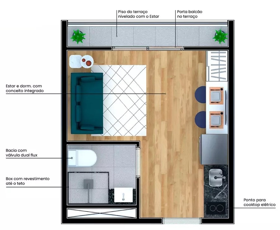 Apartamento, 1 quarto, 18 m² - Foto 26
