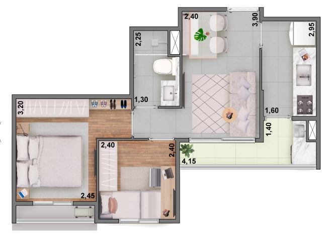 Apartamento, 2 quartos, 47 m² - Foto 11