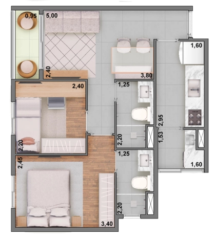 Apartamento, 2 quartos, 47 m² - Foto 12