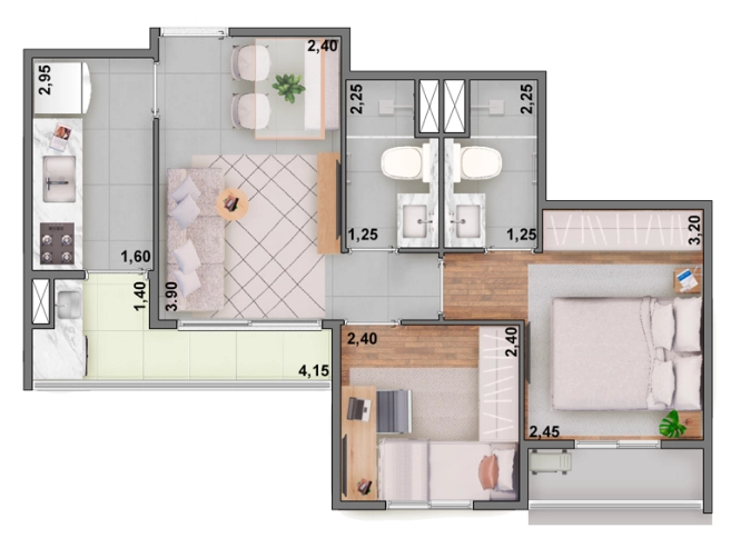 Apartamento, 2 quartos, 47 m² - Foto 13