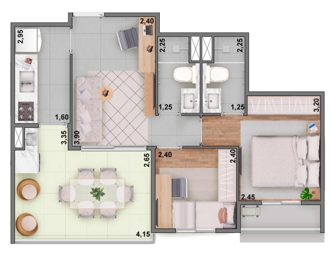Apartamento, 2 quartos, 47 m² - Foto 14