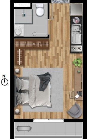 Apartamento, 1 quarto, 34 m² - Foto 11