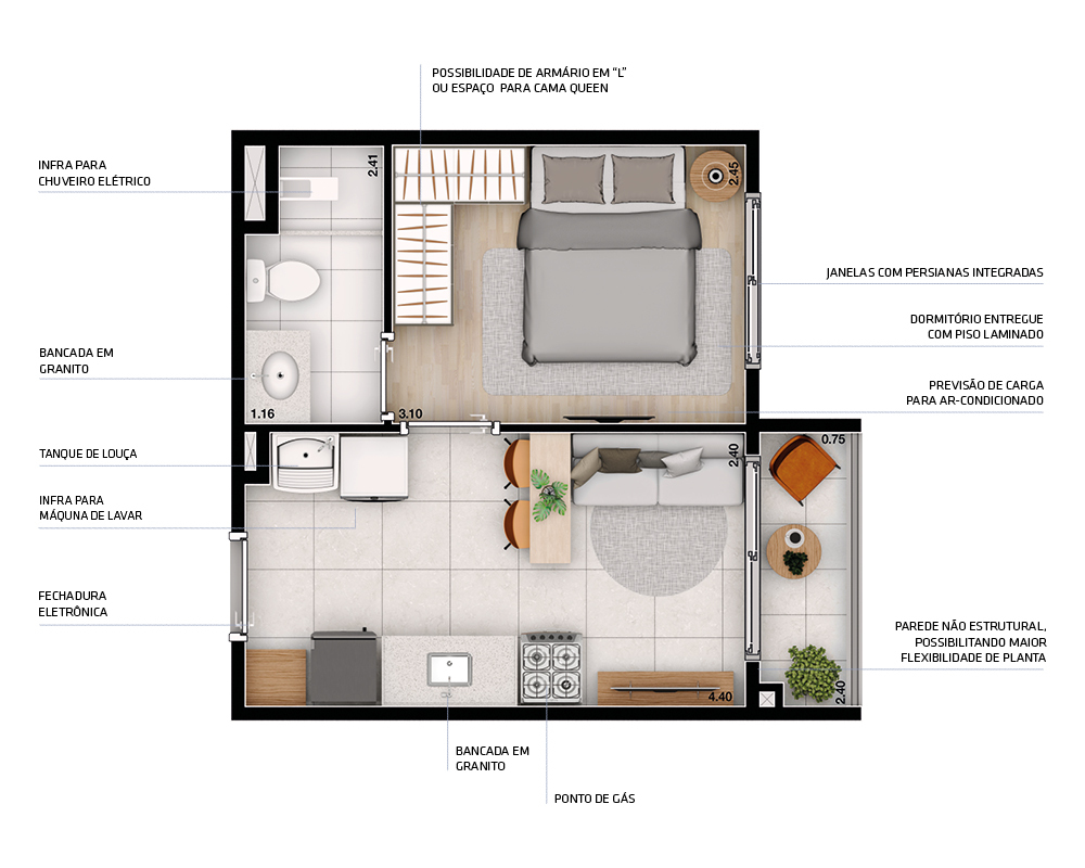 Apartamento à venda com 2 quartos, 36m² - Foto 14