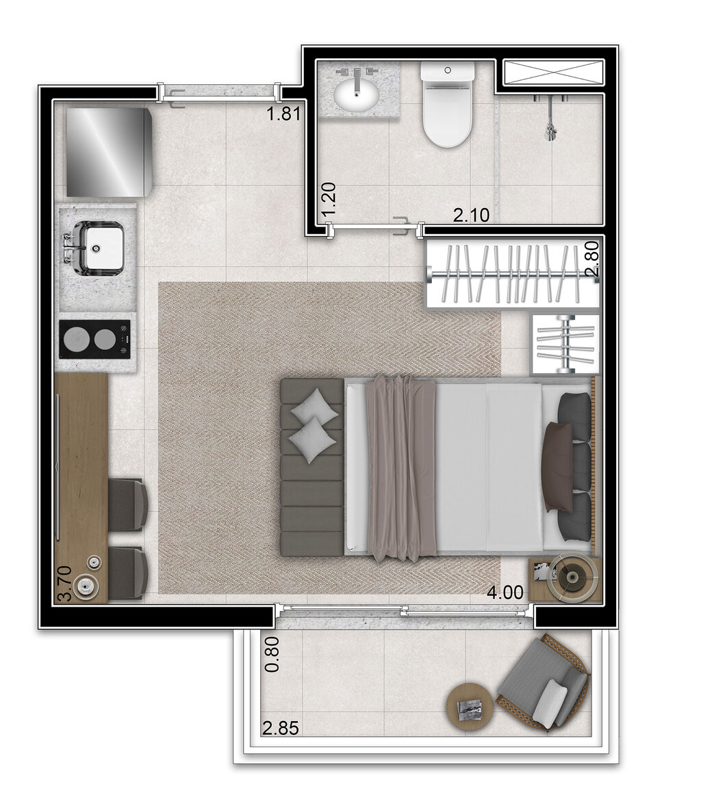 Apartamento, 1 quarto, 31 m² - Foto 10