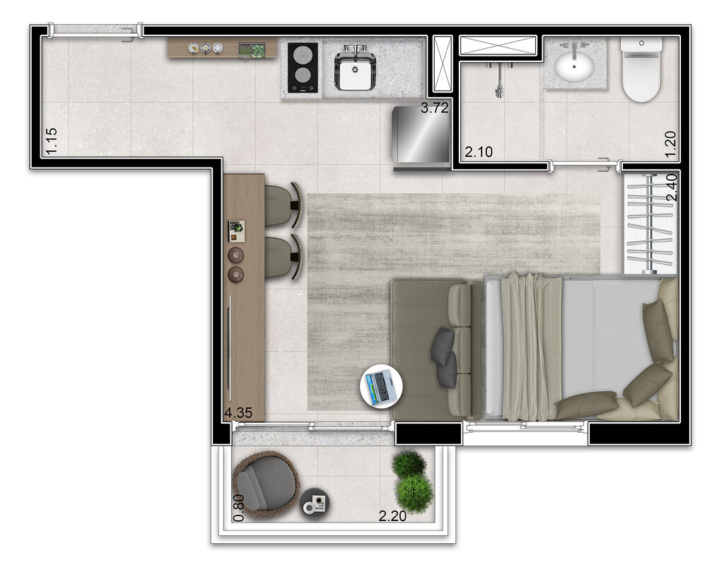 Apartamento, 1 quarto, 31 m² - Foto 11