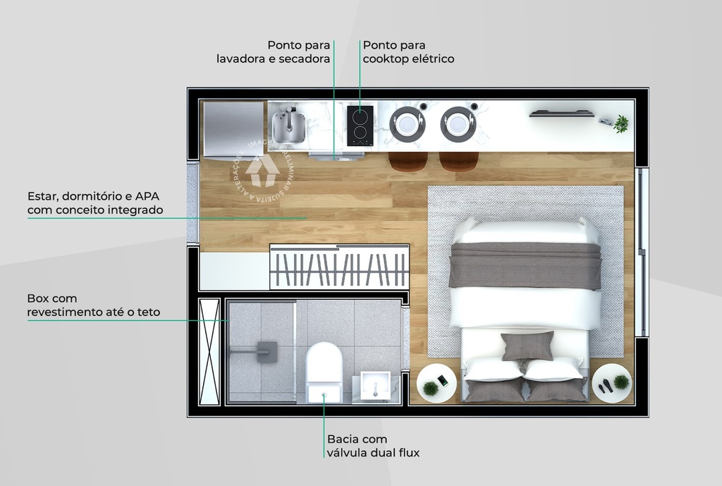 Apartamento, 1 quarto, 17 m² - Foto 6