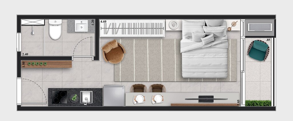 Apartamento, 1 quarto, 46 m² - Foto 21