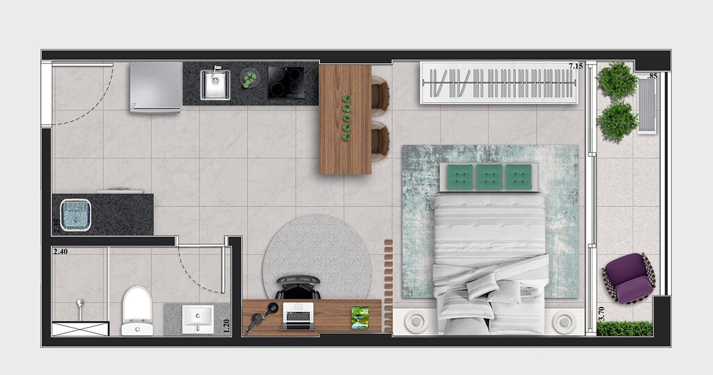 Apartamento, 1 quarto, 46 m² - Foto 22