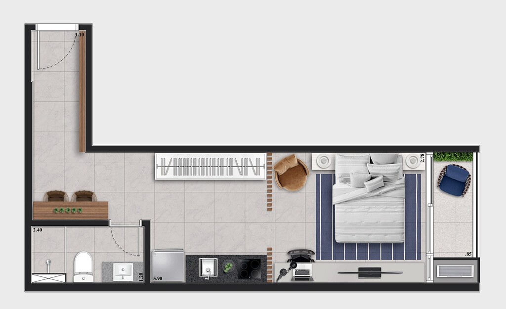 Apartamento, 1 quarto, 46 m² - Foto 23