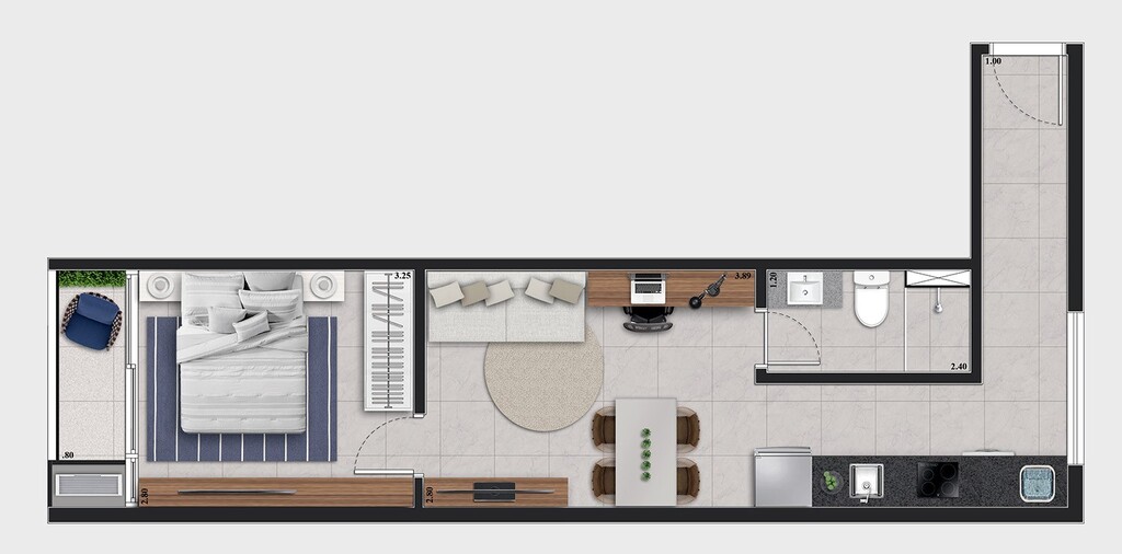 Apartamento, 1 quarto, 46 m² - Foto 25
