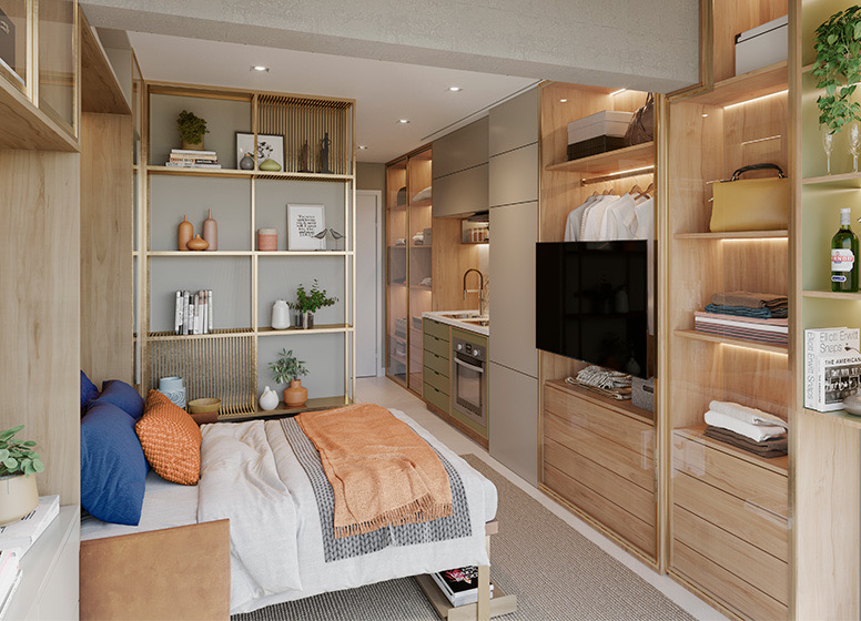 Studio à venda em São Paulo, Campo Belo, com 1 quarto, 33,6m² - Renaldo Moura