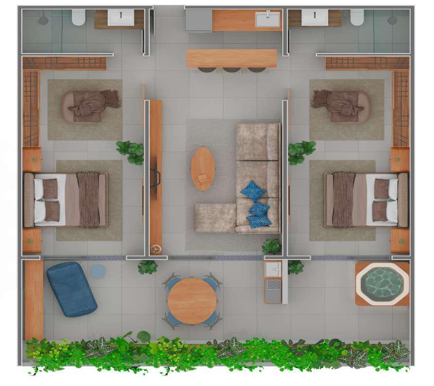 Planta 02 - 2 dorm 84,20m²