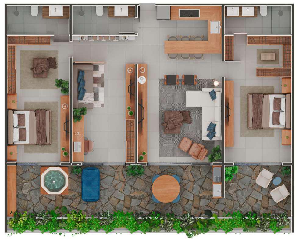Planta 03 - 3 dorm 92,55m²