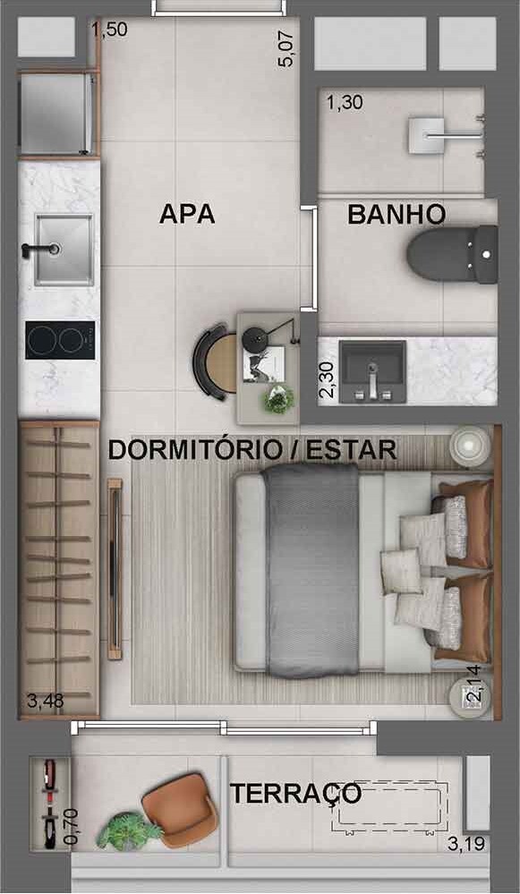 Apartamento, 1 quarto, 30 m² - Foto 11