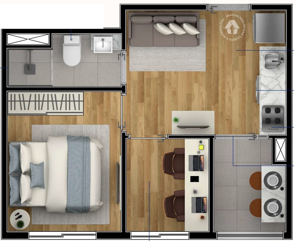 Apartamento, 1 quarto, 16 m² - Foto 15