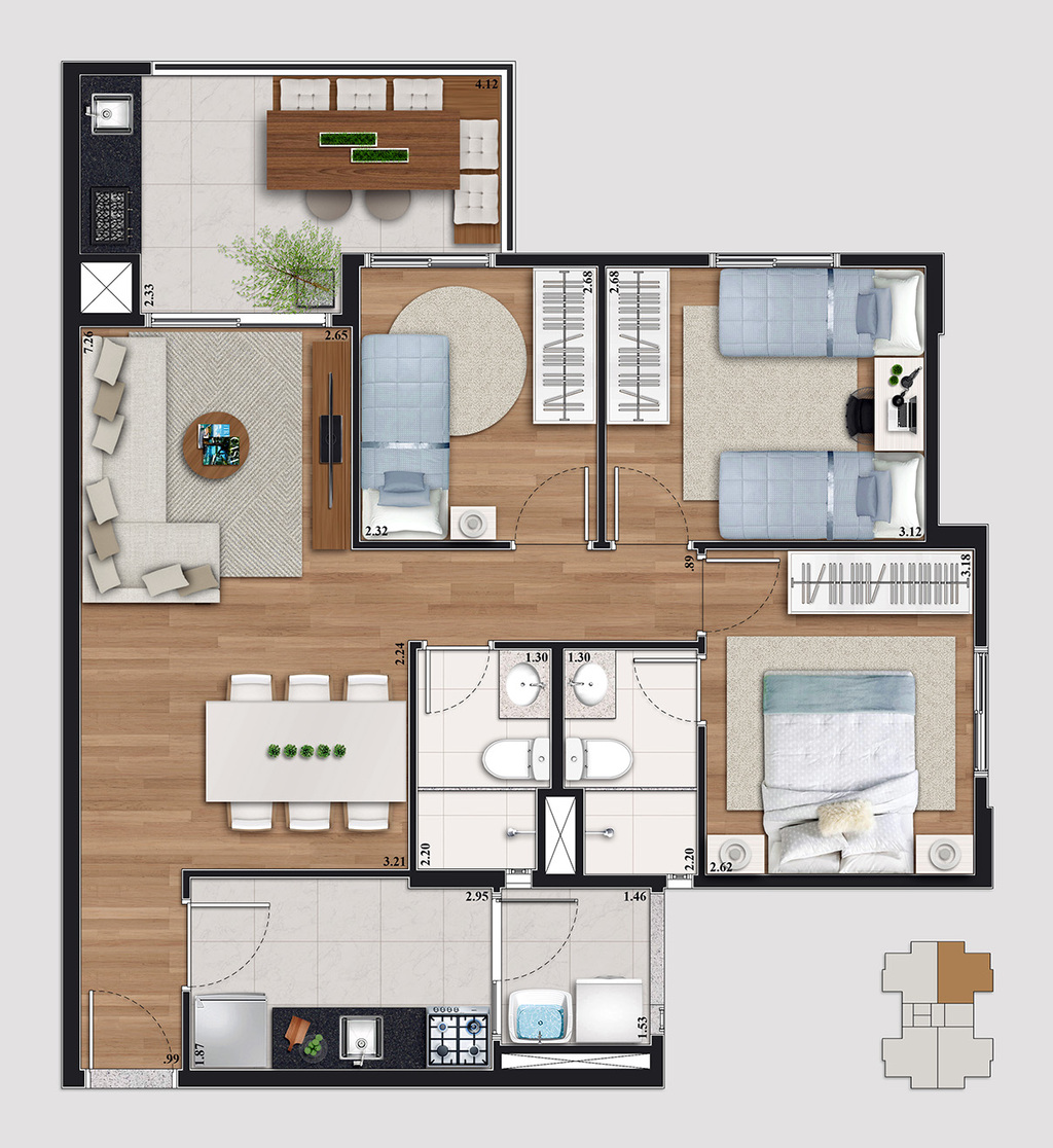 Apartamento, 3 quartos, 76 m² - Foto 27