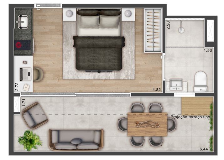 Apartamento, 1 quarto, 24 m² - Foto 16