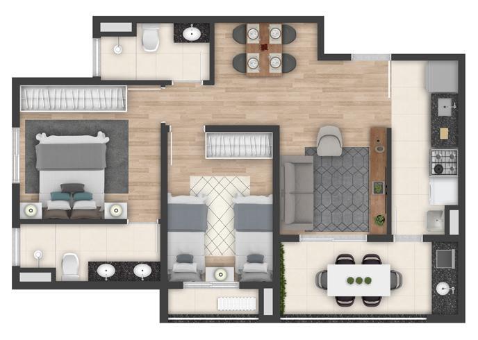 Apartamento, 2 quartos, 51 m² - Foto 33