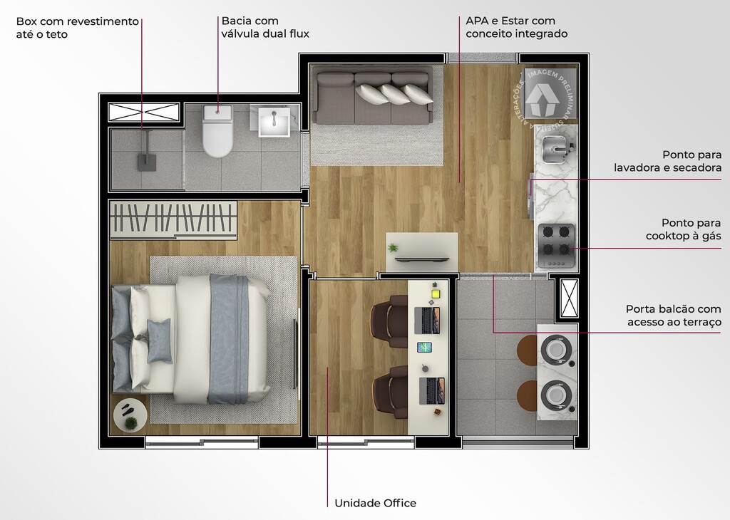 Apartamento, 1 quarto, 16 m² - Foto 39