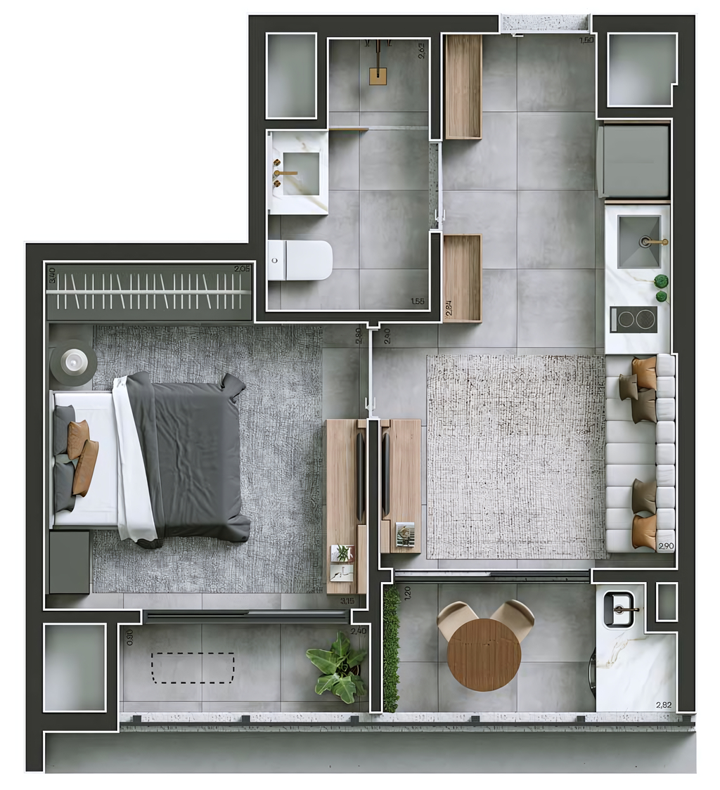 Apartamento, 1 quarto, 36 m² - Foto 12